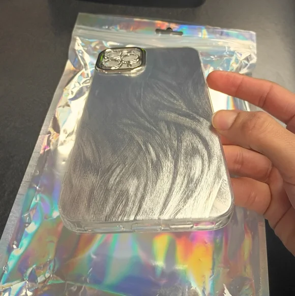 iPhone 11 Pro Max Silver Iridescent Glossy Plastic Back Case Cover - Picture 4 of 8